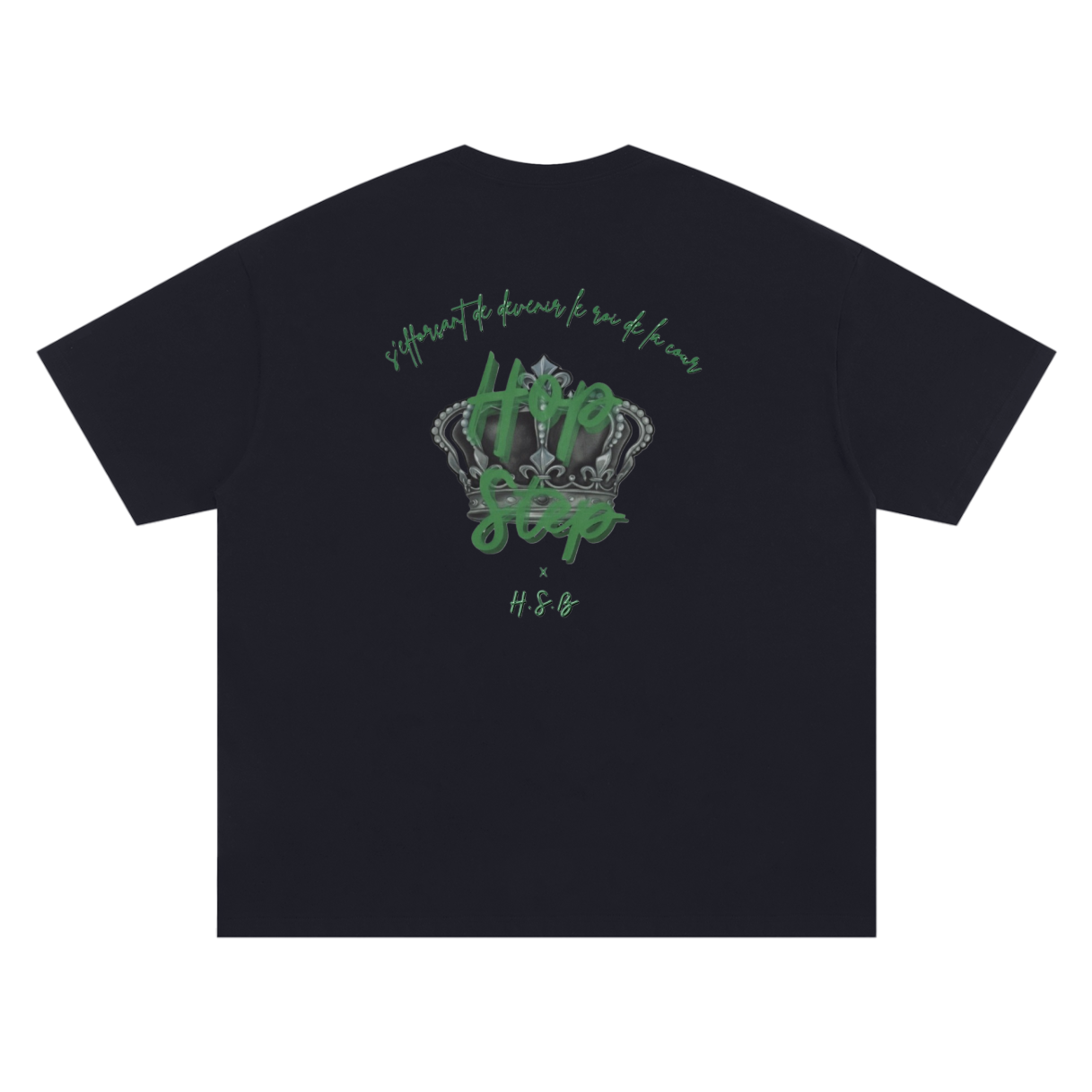 Oversized Regal Crown Tee (darker left chest logo)